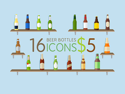 Beer Icons beer bottles budweiser corona icons pilsner siera nevada