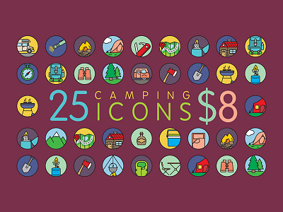 Icon Set - Camping