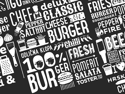 Toster - Burger&Beer Bar branding icons illustration menu typography