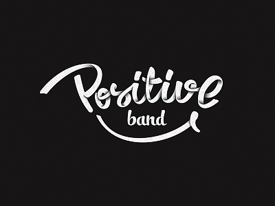 Positive Band handwritten lettering logo logotype