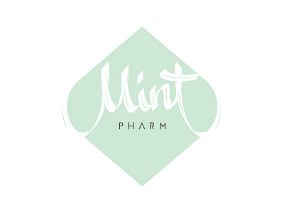 Mint Pharm Logo custom typography hand lettering logo logo design