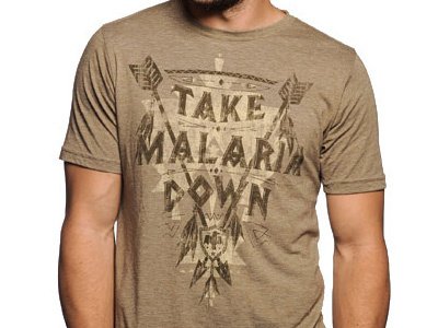 Take Malaria Down apparel arrows art azteck creative crest design indian inspiration lettering pattern shield t shirt type typography