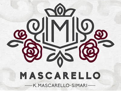 Mascarello Logo Shot logo logotype monogram rose