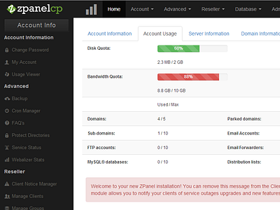 zPanel Hosting Control Panel