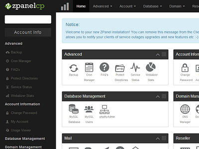 zPanel Web Hosting Control Panel control panel cp css