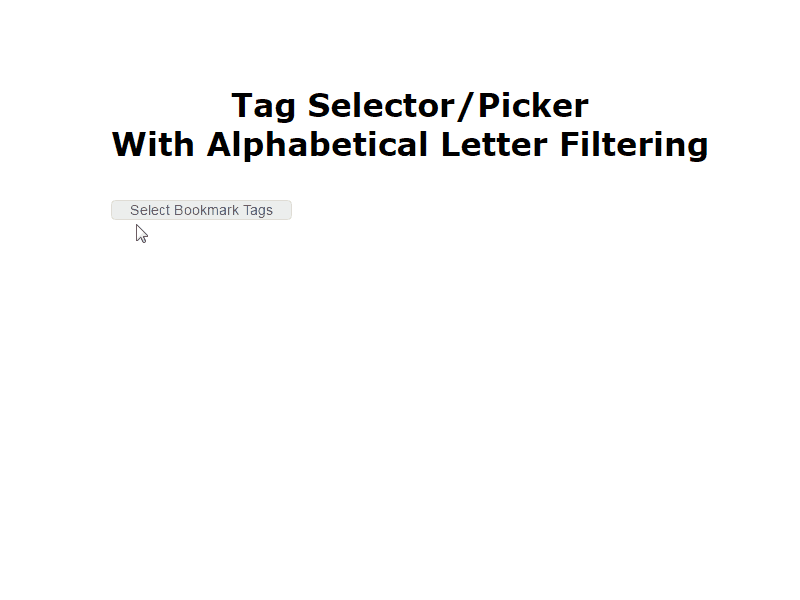 Tag Selector Picker With Letter Filtering filter picker popover selector tag