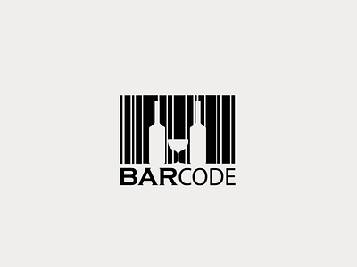 Bar Code Logo Design Concept bar design flat illustration logo