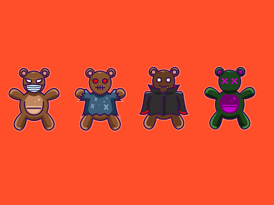 Teddy bear cute design Halloween event