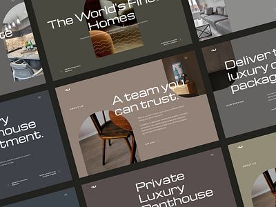 Luxury Property Agency Single Page agency apartment clean elegant font home landing page layout magazine muted coo property rental typography ui ux website