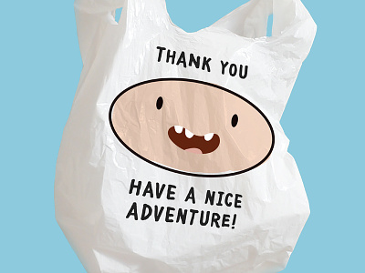 Have a nice adventure adventure time finn have a nice day plastic bag thank you