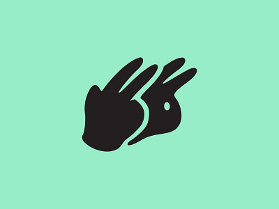 Hand hand logo rabbit shadow