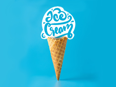 Ice Cream blue graphic design ice cream illustration lettering logo photoshop