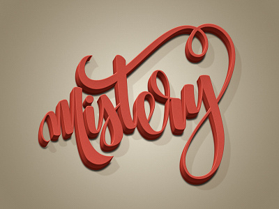 Mistery 3d brushtype custom typography debut draft graphic design invite lettering light typography vector
