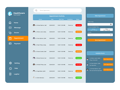 Dashboard Appointment Healthcare