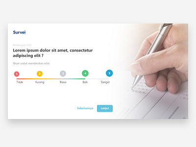 Survey page design clean slider step survey user experience user interface