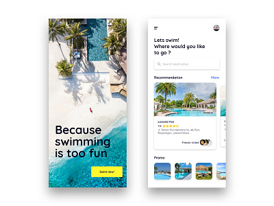 Lets Swim ! mobile app swimming travel uiux user experience user interface