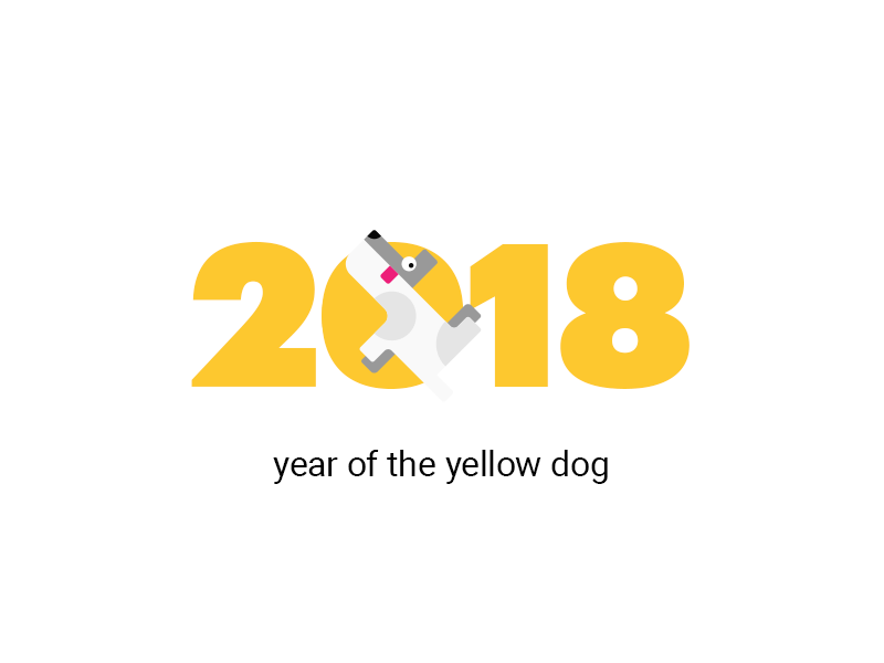 Year of the yellow dog 2018 dog skipper yellow
