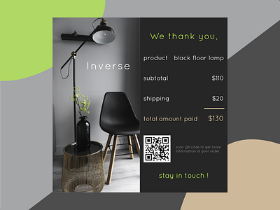 email receipt 017 dailyui design designerlamps ecofriendly emailreceipt interiordesign uiux webdesign