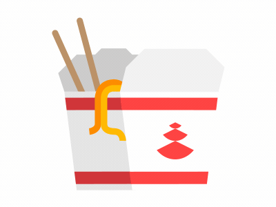 Chinese Takeout aftereffects anicon animation chinese chopsticks food gif illustrated loop noodles takeout