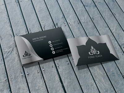 Luxury Business Card Design with Silver Colour Gradient