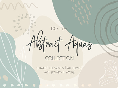 Abstract Aquas Graphic Design Collection abstract aqua botanical branding clipart collection design diy elements graphic graphic design illustration modern modern design shapes trendy vector