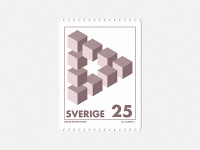 Postage Stamp - Sverige 25 affinitydesigner font futura mail postage stamp sverige sweden typography windows