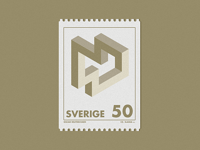 Postage Stamp - Sverige 50 affinitydesigner font futura mail postage stamp sverige sweden typography windows
