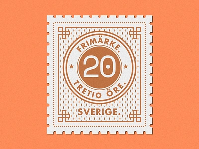 Postage Stamp - Sverige 20 affinitydesigner flat font futura mail monospace postage stamp sverige sweden typography windows