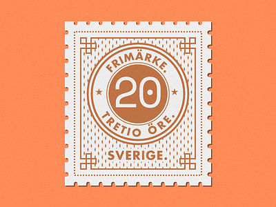 Postage Stamp - Sverige 20 affinitydesigner flat font futura mail monospace postage stamp sverige sweden typography windows