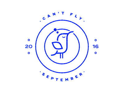 Can't Fly September affinitydesigner bird logo mark outline