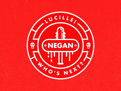 Negan & Lucille! affinitydesigner amc badge bat noise red skull texture thewalkingdead