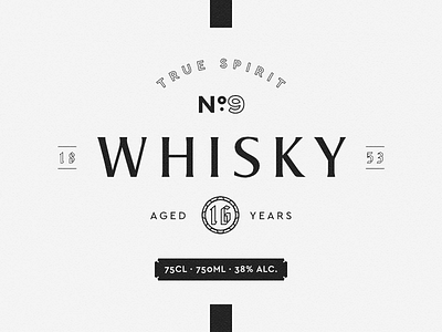 True Spirit Whisky label typography whisky