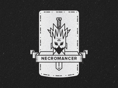 Necromancer dark logo magic mark necromancer ribbon shield sword texture