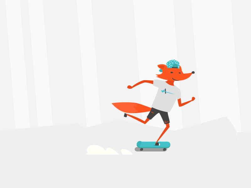 Fox skateboarder 2d animation animation fox gif motion design skateboarder