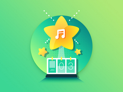 Calendar calendar green illustration star