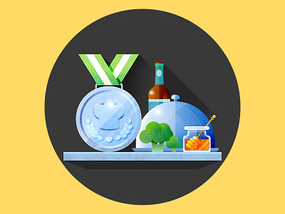 Food2 beer food honey illustration medal