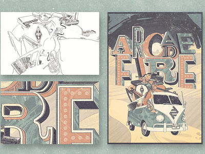 Arcade Fire - Illustrated Poster