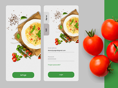 Login Page for Food related App