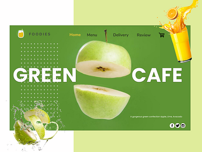 GREEN CAFE beverage drinks juicecafe landing design landingpage shop