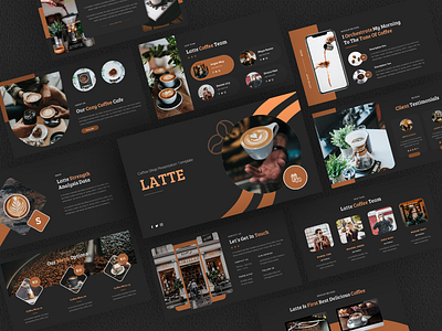 Latte - Coffee Shop Presentation Template barista branding business cafe coffee shop creative graphic design layout menu presentation