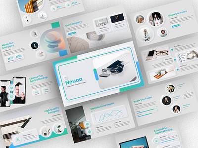 Neuoa – Neumorph Presentation Template branding business creative design graphic design minimalism multipurpose neumorph presentation template