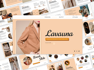 Lavauna - Fashion Presentation Template agency beige branding business creative fashion graphic design model moody presentation shirt template