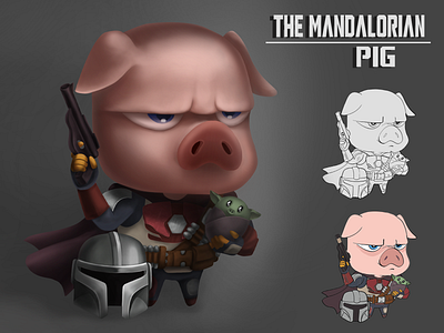 THE MANDALORIAN PIG app design game illustration object сериал фильм