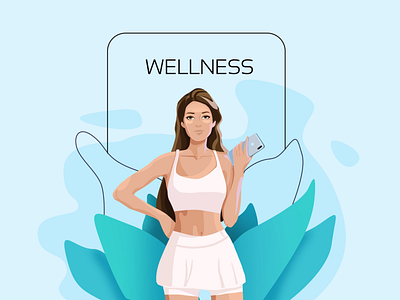 WELLNESS adobe illustrator app design figma illustration wellness вектор девушка здоровье спорт