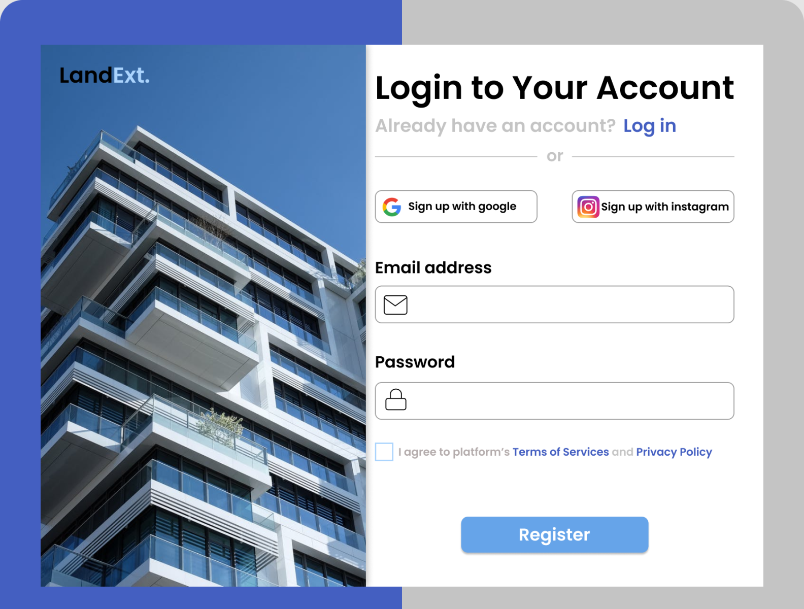 Real Estate Login Page by Julius Alvin on Dribbble