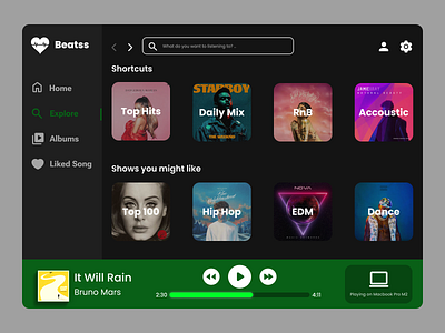 Music Player UI album android app design app app design apple apple music branding cover dailyui design graphic design illustration logo music player resso spotify ui ux