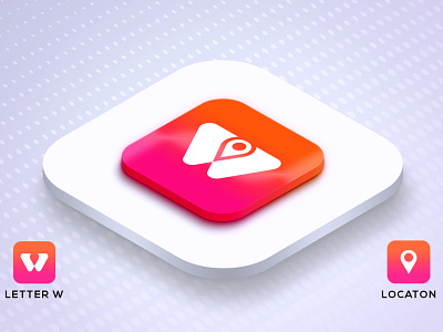 W+ Location App Icon Logo app icon app icon design app logo company logo icon design icon logo locaton app logo w app logo w logo