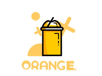 Orange | Drink design illustration minimal typography