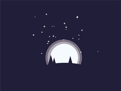 Moonlight adobe illustrator design hill minimal moon moonlight night trees vector