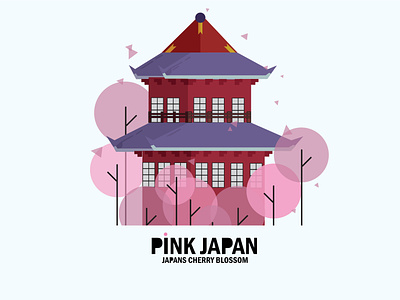 Pink Japan 2021 2k21 adobe adobe illustrator blossom cherry cherryblossom design illustration japan japan cherry blossom japanese minimal vector